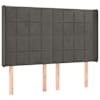 vidaXL voodipeats servadega, tumehall, 147x16x118/128 cm, samet