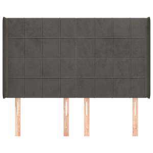 Čelo postele typu ušák tmavě šedé 147x16x118/128 cm samet - obrázek 3