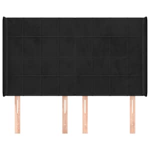 Čelo postele typu ušák černé 147x16x118/128 cm samet - obrázek 3