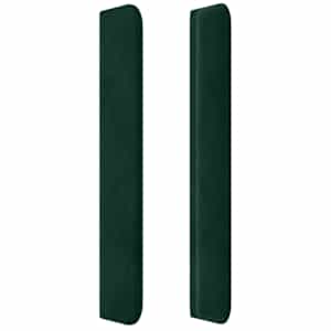 Čelo postele typu ušák tmavě zelená 147x16x118/128 cm samet - obrázek 4