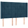 vidaXL voodipeats servadega, tumesinine, 147x16x118/128 cm, samet