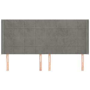 Čelo postele typu ušák světle šedé 163x16x118/128 cm samet - obrázek 3