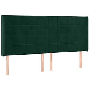 Čelo postele typu ušák tmavě zelená 163x16x118/128 cm samet - obrázek 2