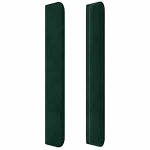 Čelo postele typu ušák tmavě zelená 163x16x118/128 cm samet - obrázek 4