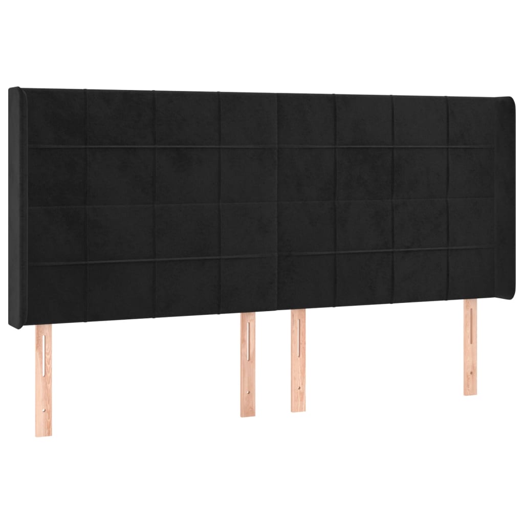 vidaXL Čelo postele typu ušák černé 183x16x118/128 cm samet