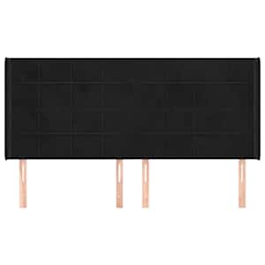 Čelo postele typu ušák černé 183x16x118/128 cm samet - obrázek 3