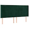 vidaXL voodipeats servadega, tumeroheline, 183x16x118/128 cm, samet