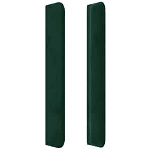 Čelo postele typu ušák tmavě zelená 183x16x118/128 cm samet - obrázek 4