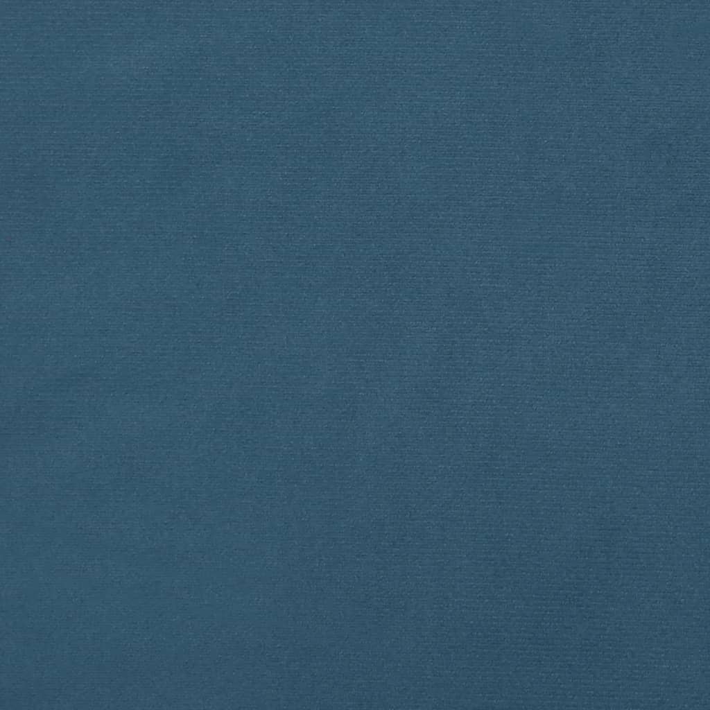 Kék bársony fejtámla szárnyakkal 183x16x118/128 cm 