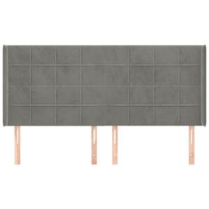 Čelo postele typu ušák světle šedé 203x16x118/128 cm samet - obrázek 3