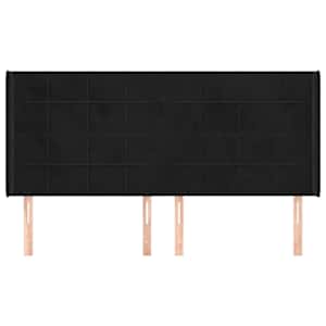 Čelo postele typu ušák černé 203x16x118/128 cm samet - obrázek 3