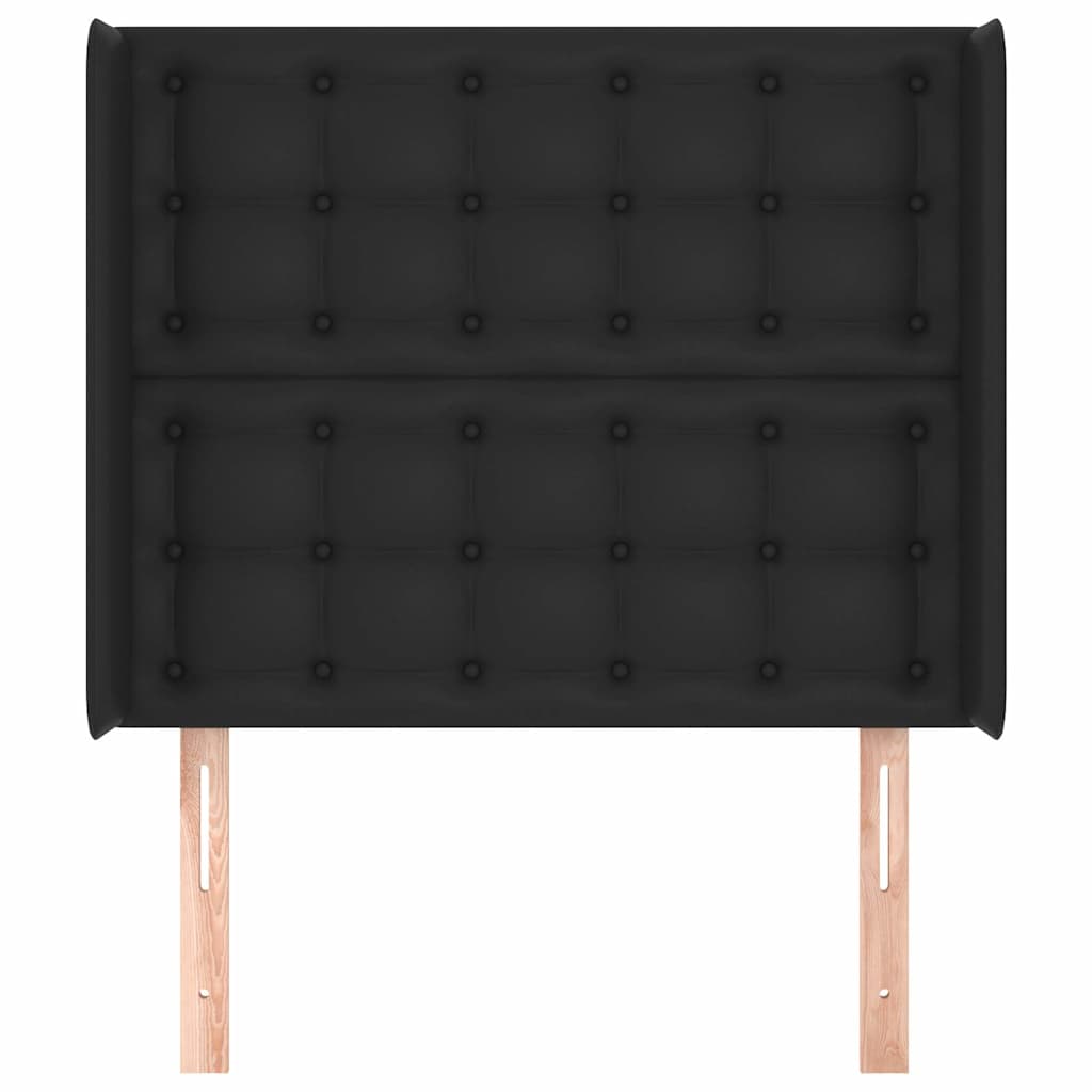 vidaXL Hoofdbord met randen 83x16x118/128 cm kunstleer zwart, foto 2