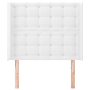 Čelo postele typu ušák bílé 83x16x118/128 cm umělá kůže - obrázek 3