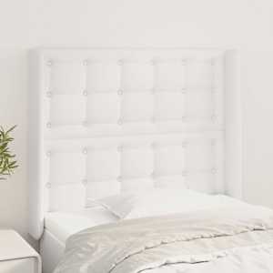 Čelo postele typu ušák bílé 83x16x118/128 cm umělá kůže - obrázek 1