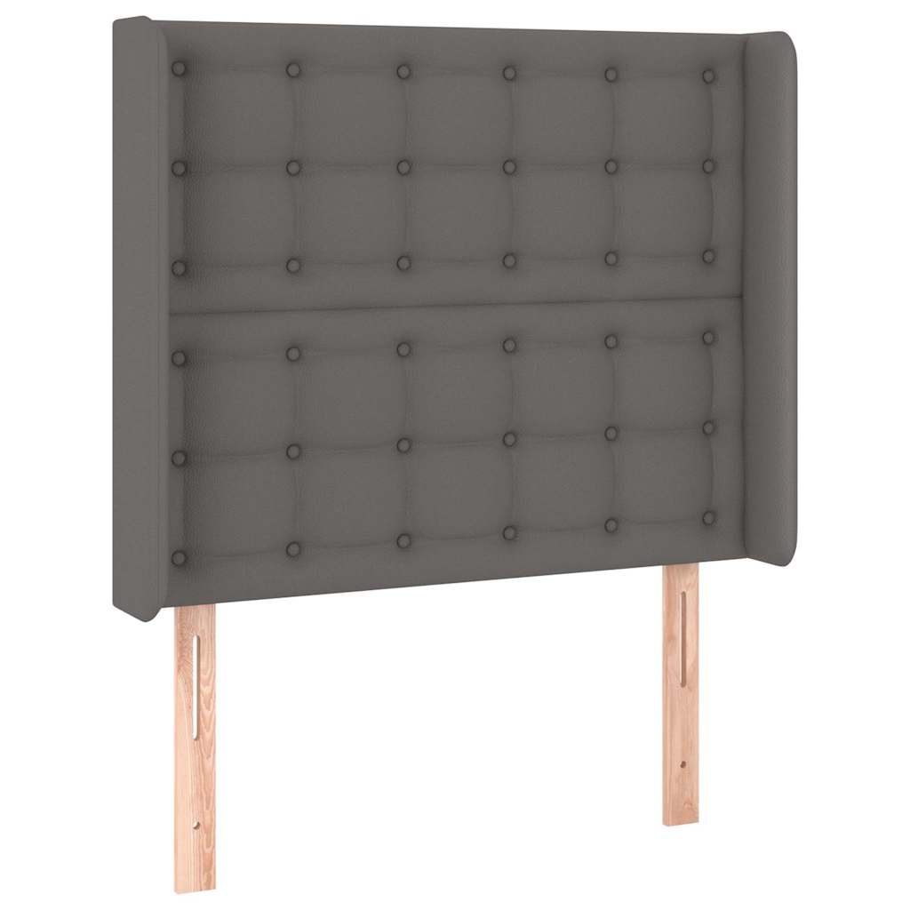 vidaXL Hoofdbord met randen 83x16x118/128 cm kunstleer grijs, foto 3