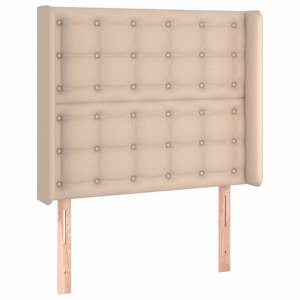 Čelo postele typu ušák cappuccino 83x16x118/128 cm umělá kůže - obrázek 2