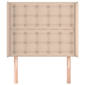 Čelo postele typu ušák cappuccino 83x16x118/128 cm umělá kůže - obrázek 3