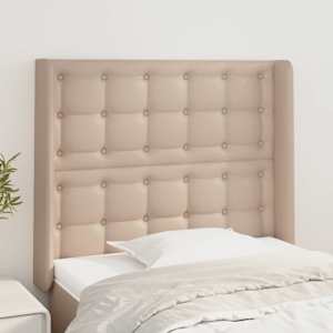 Čelo postele typu ušák cappuccino 83x16x118/128 cm umělá kůže - obrázek 1