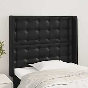 Čelo postele typu ušák černé 93x16x118/128 cm umělá kůže