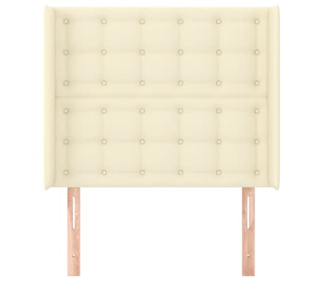 vidaXL Čelo postele typu u&scaron;&aacute;k kr&eacute;mov&eacute; 93x16x118/128 cm uměl&aacute; kůže