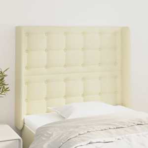 Čelo postele typu ušák krémové 93x16x118/128 cm umělá kůže - obrázek 1