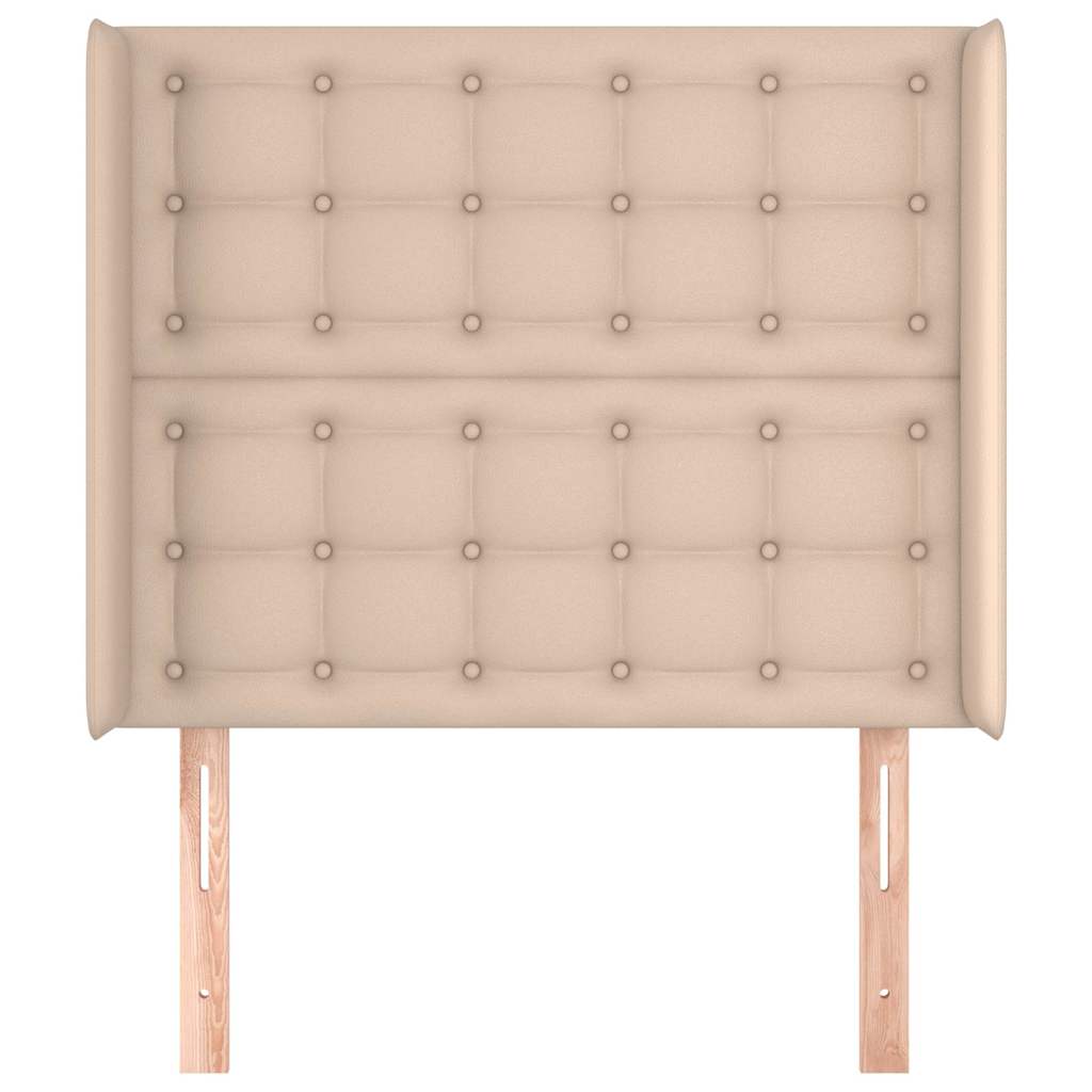 vidaXL Hoofdbord met randen 93x16x118/128 cm kunstleer cappuccinokleur bruin, foto 2
