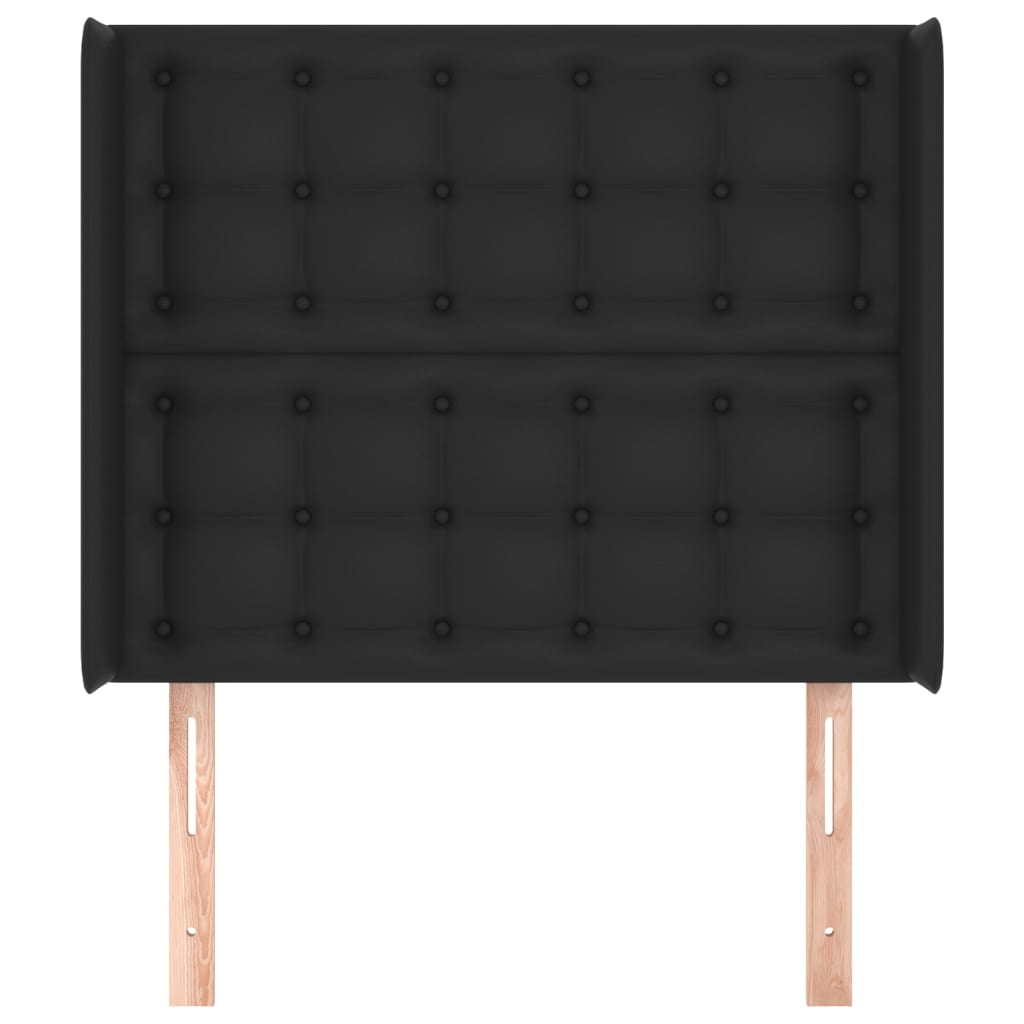 vidaXL Hoofdbord met randen 103x16x118/128 cm kunstleer zwart afbeelding