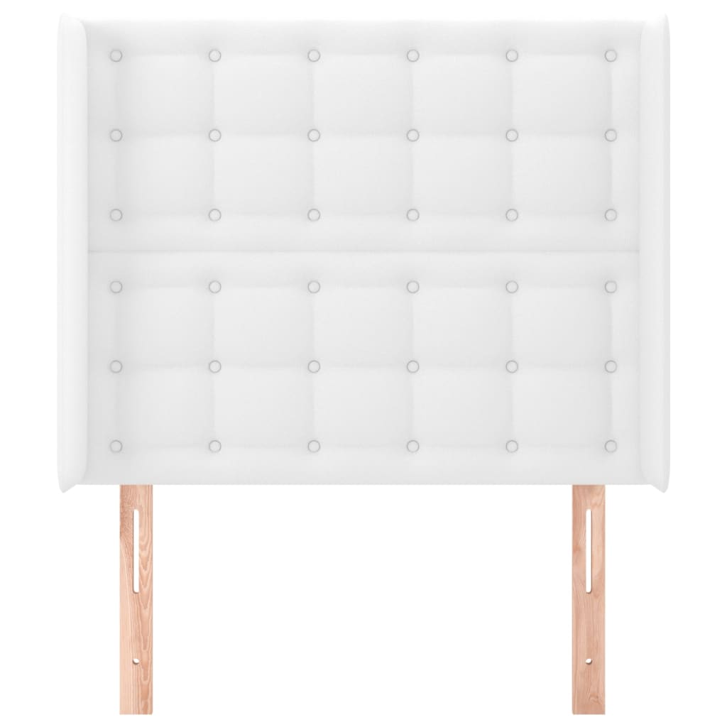 vidaXL Hoofdbord met randen 103x16x118/128 cm kunstleer wit afbeelding