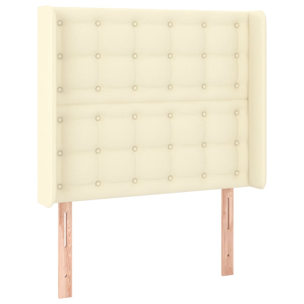 vidaXL Čelo postele typu ušák krémové 103x16x118/128 cm umělá kůže