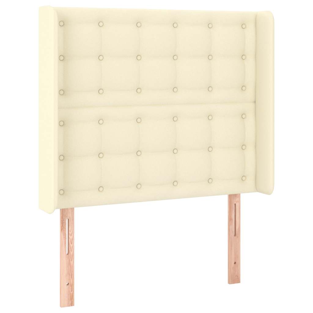 vidaXL Čelo postele typu ušák krémové 103x16x118/128 cm umělá kůže