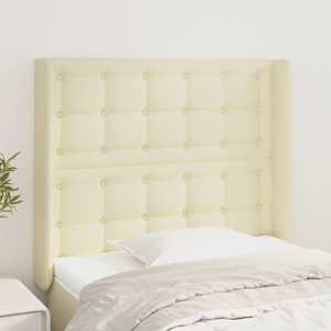 Čelo postele typu ušák krémové 103x16x118/128 cm umělá kůže - obrázek 1