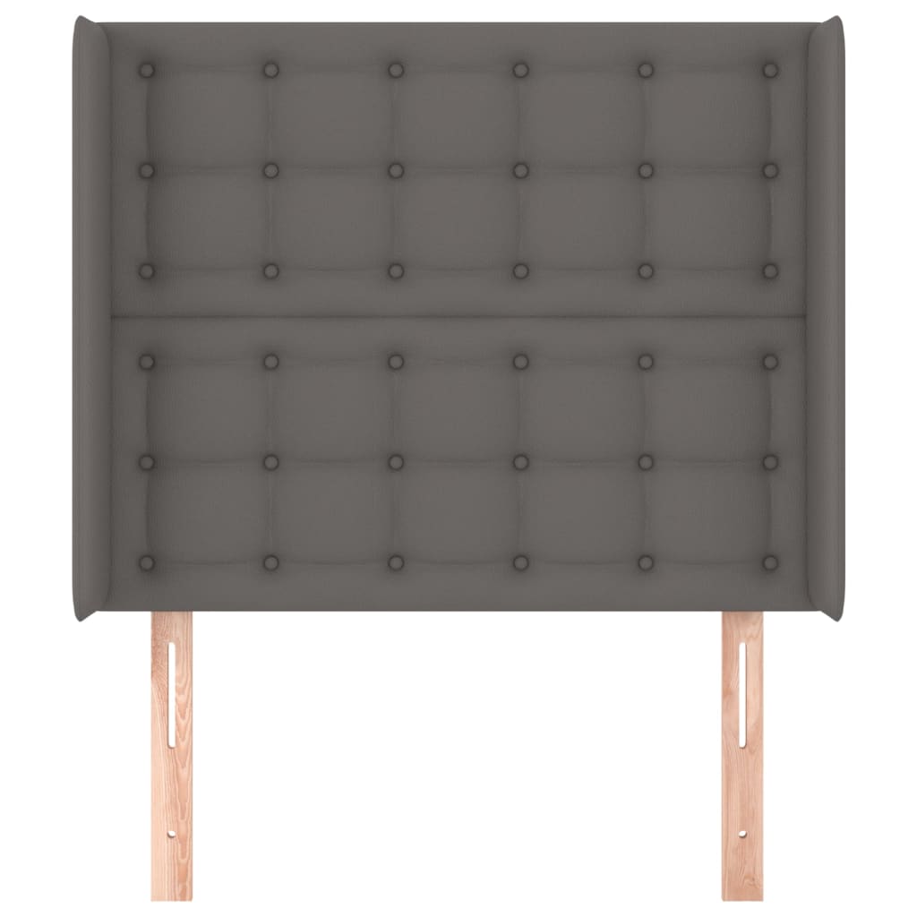 vidaXL Hoofdbord met randen 103x16x118/128 cm kunstleer grijs afbeelding