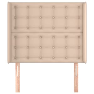 Čelo postele typu ušák cappuccino 103x16x118/128 cm umělá kůže - obrázek 3