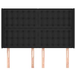 Čelo postele typu ušák černé 147x16x118/128 cm umělá kůže - obrázek 3