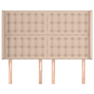 Čelo postele typu ušák cappuccino 147x16x118/128 cm umělá kůže - obrázek 3