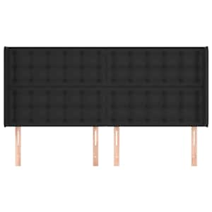 Čelo postele typu ušák černé 163x16x118/128 cm umělá kůže - obrázek 3