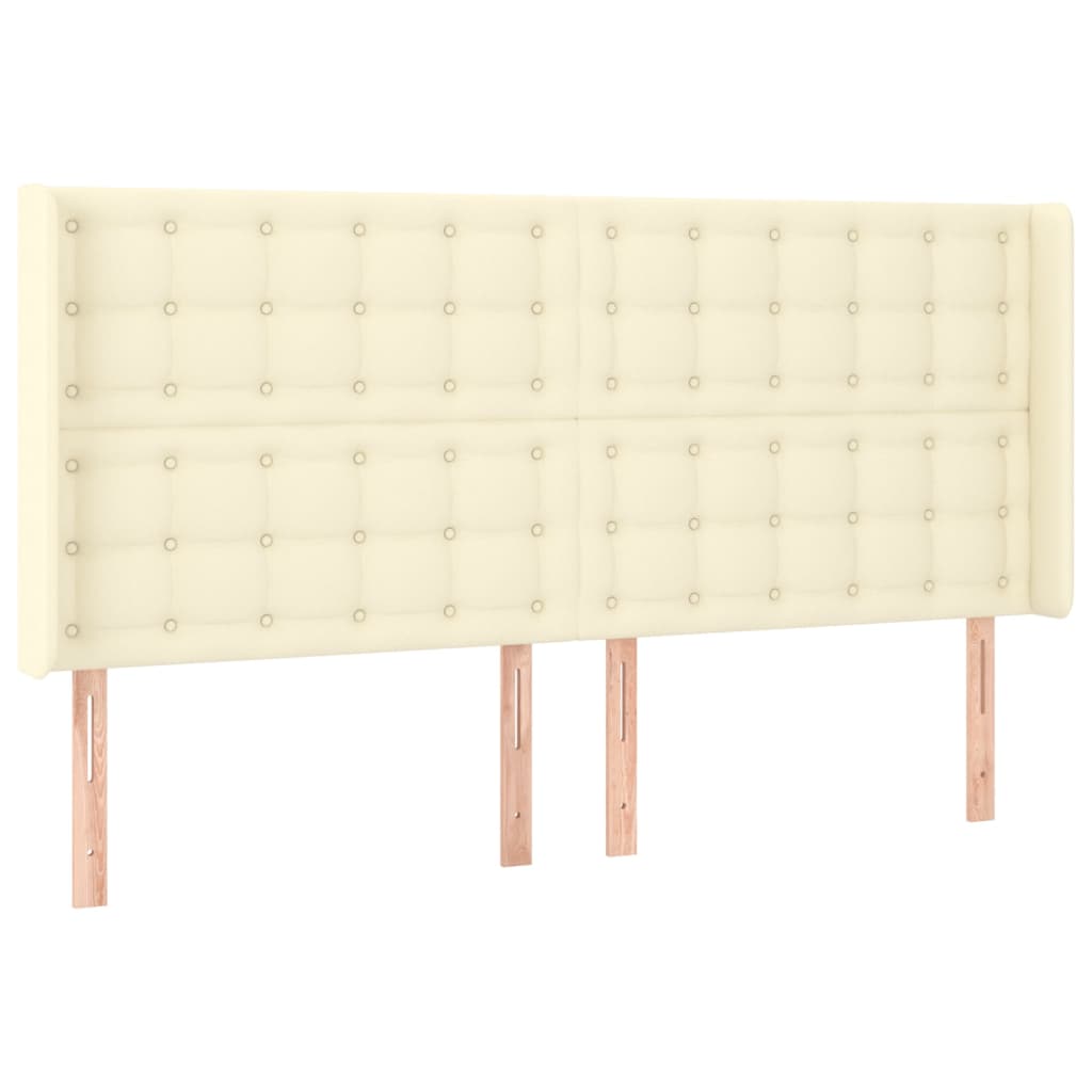 vidaXL Čelo postele typu ušák krémové 163x16x118/128 cm umělá kůže