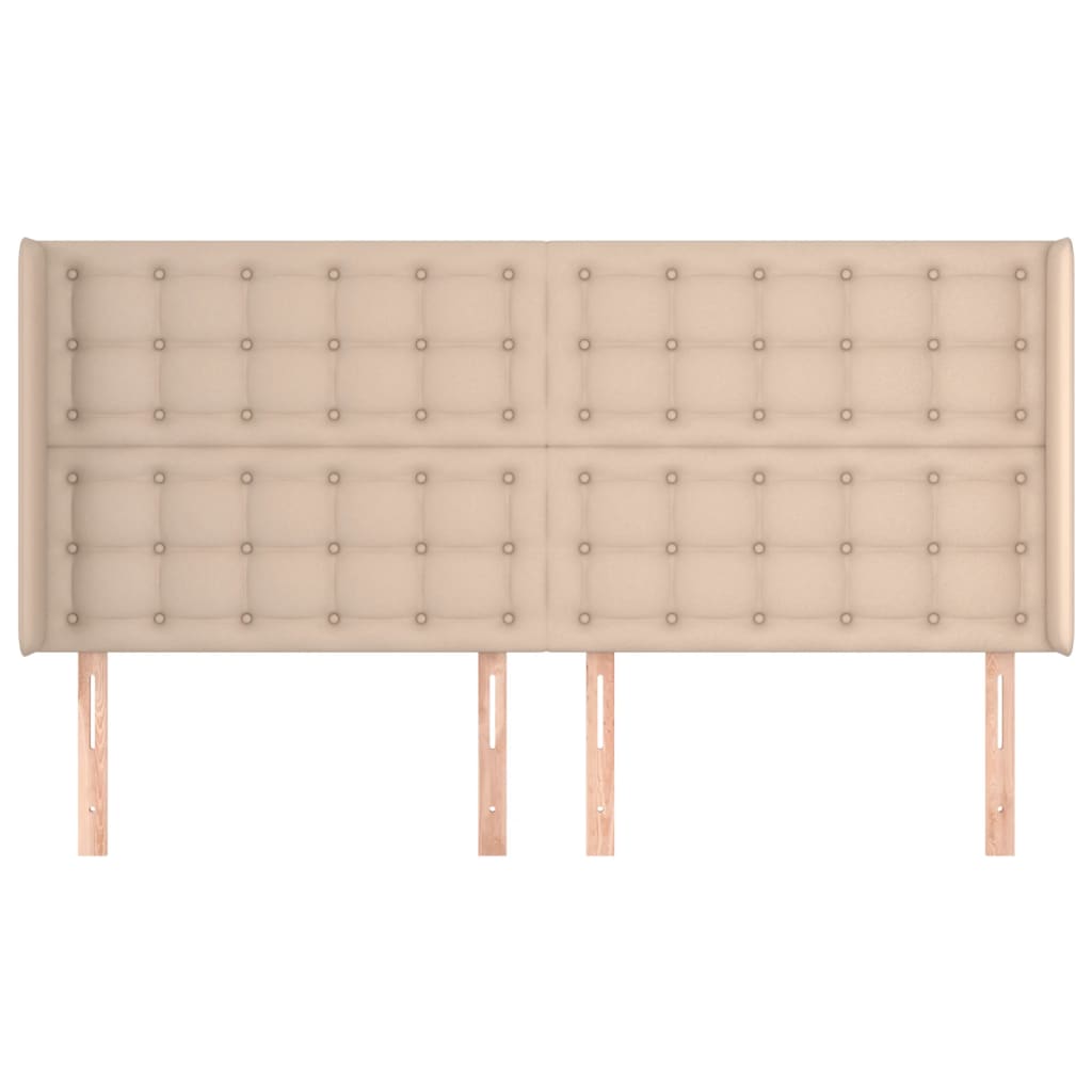 vidaXL Kopfteil mit Ohren Cappuccino-Braun 163x16x118/128cm Kunstleder