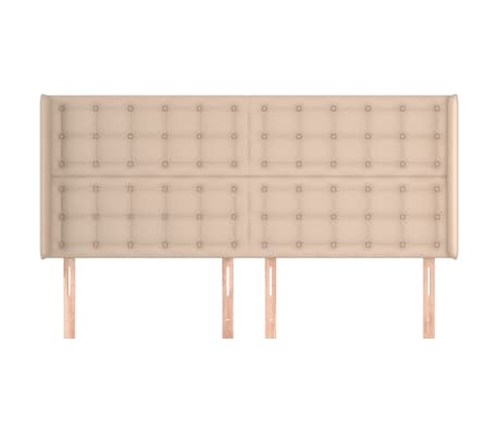 vidaXL Kopfteil mit Ohren Cappuccino-Braun 163x16x118/128cm Kunstleder