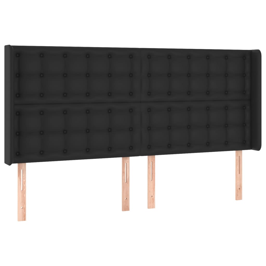 vidaXL Čelo postele typu ušák černé 183x16x118/128 cm umělá kůže