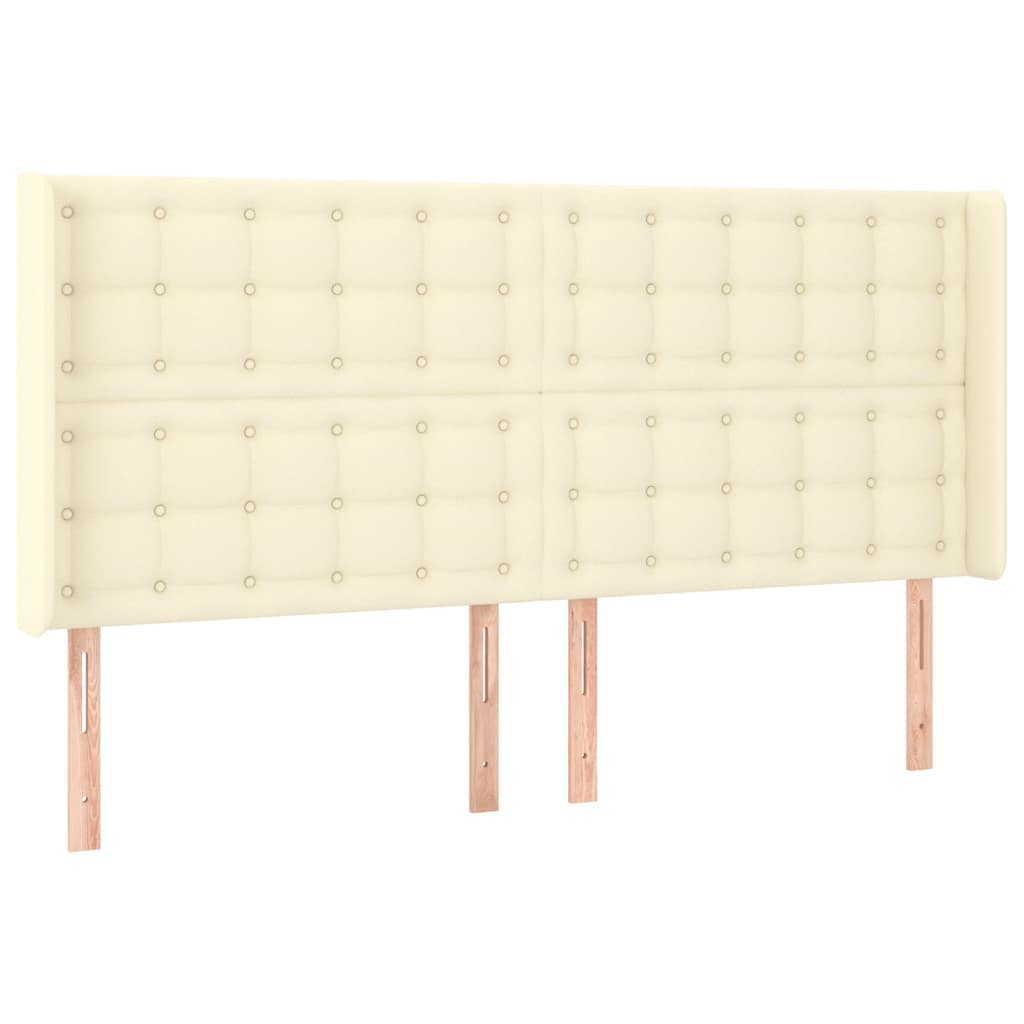 vidaXL Hoofdbord met randen 183x16x118/128 cm kunstleer crèmekleurig, foto 3