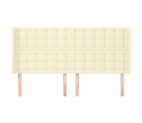 vidaXL Čelo postele typu u&scaron;&aacute;k kr&eacute;mov&eacute; 183x16x118/128 cm uměl&aacute; kůže