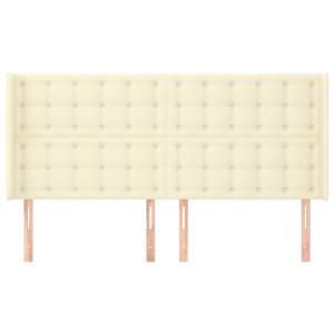 Čelo postele typu ušák krémové 183x16x118/128 cm umělá kůže - obrázek 3