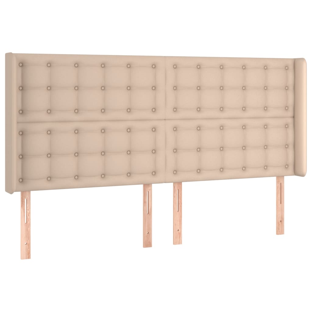 vidaXL Čelo postele typu ušák cappuccino 183x16x118/128 cm umělá kůže