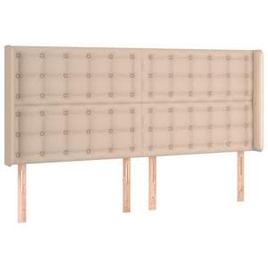 Čelo postele typu ušák cappuccino 183x16x118/128 cm umělá kůže - obrázek 2