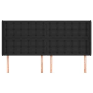 Čelo postele typu ušák černé 203x16x118/128 cm umělá kůže - obrázek 3