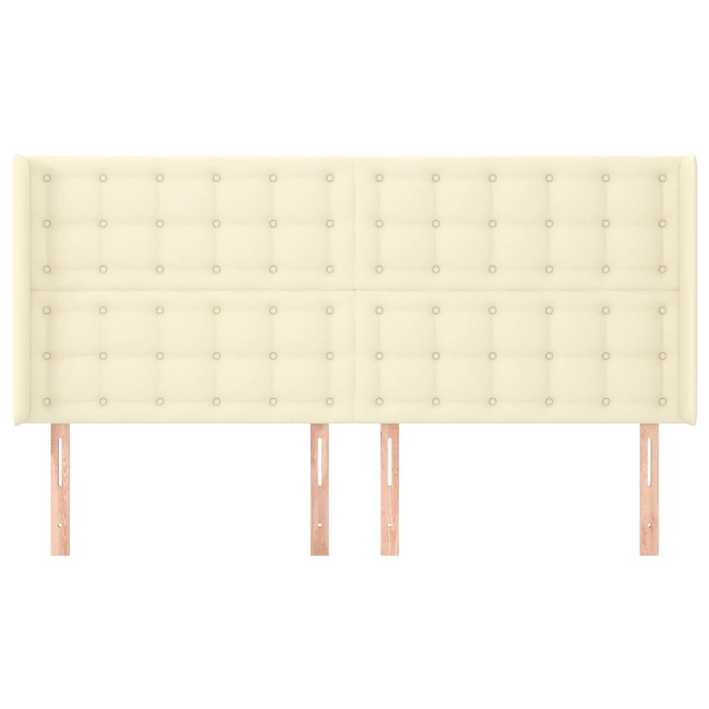 Thumbnail - vidaXL Kopfteil mit Ohren Creme 203x16x118/128 cm Kunstleder