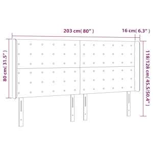 Čelo postele typu ušák krémové 203x16x118/128 cm umělá kůže - obrázek 9
