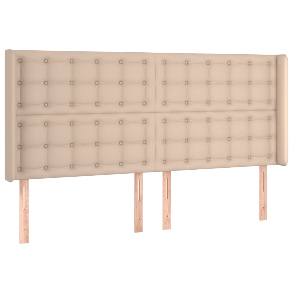 vidaXL Čelo postele so záhybmi kapučínové 203x16x118/128 cm umelá koža