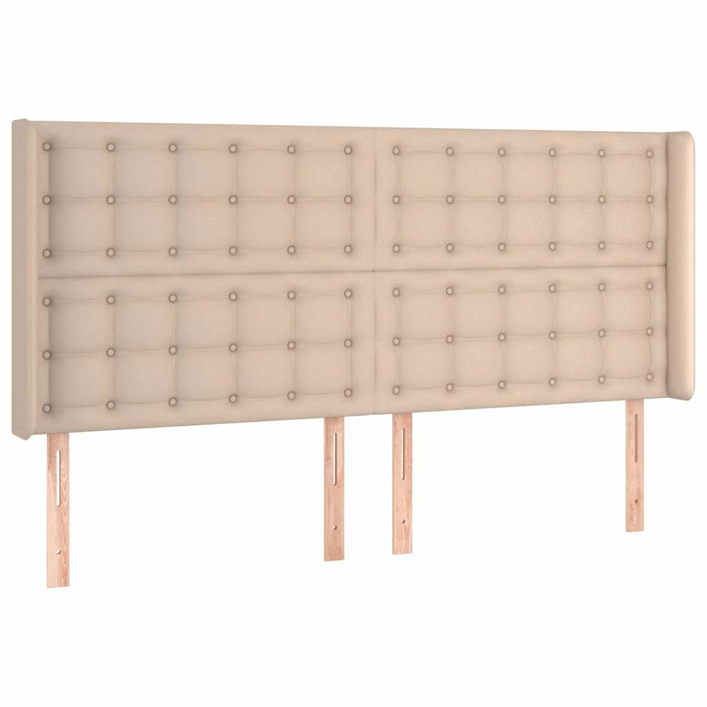 vidaXL Čelo postele typu ušák cappuccino 203x16x118/128 cm umělá kůže
